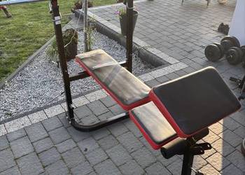 ławeczka do ćwiczeń hantle dwa gryfy