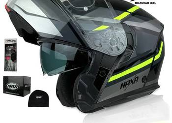 KASK MOTOCYKLOWY SZCZĘKOWY NAXA FO7/E-ROZMIAR XXL BLENDA PINLOCK ŻÓŁTY FLUO