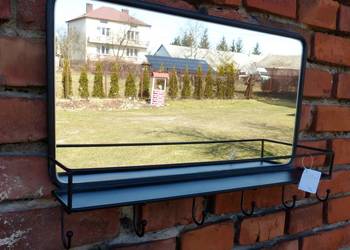 Wieszak z lustrem Versa Loft Czarne 50 X 32 X 10 C