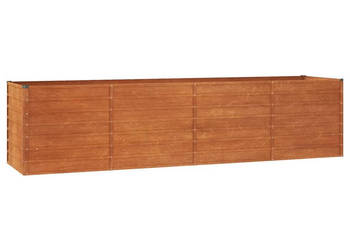 Podwyższona donica rdzawa 320x80x77 cm stal kortenowska WM-151963