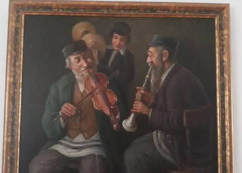 Konstanty Szewczenko obraz olejny na drewnie Kapela Żydowska