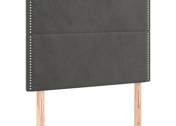 Zagłówek do łóżka z LED ciemnoszary 100x5x118/128 cm aksamit WM-3122327