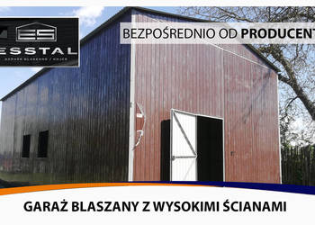 Duży Garaż Blaszany 6x9 |wysokie ściany boczne | Wiaty – ESSTAL-
