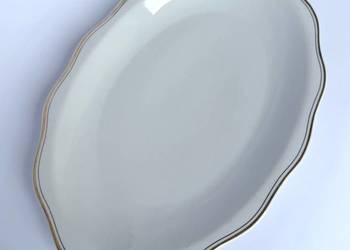 Wielki półmisek Iris Cluj rumuńska porcelana patera złocenia lata 60 vintag