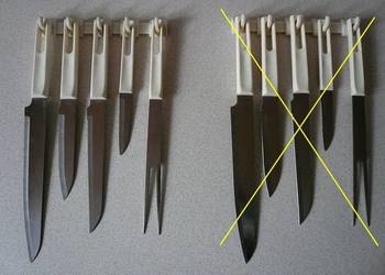 Zestaw Noży Kuchennych + listwa z wieszakami.