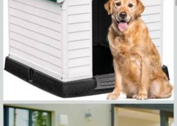 YITAHOME Duża plastikowa budka dla psa, na zewnątrz, 70x70x85