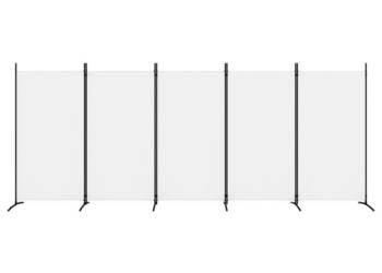vidaXL Parawan 5-panelowy, biały, 433x180 cm(SKU:350266)