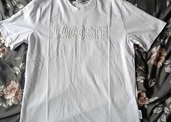 T-shirt męski Lacoste - duże logo producenta, kolor biały rozmiar XL