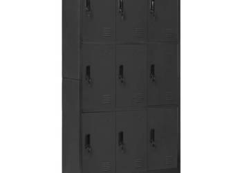 Szafka zamykana na klucz antracytowa 90x45x180 cm stalowa WM-339807