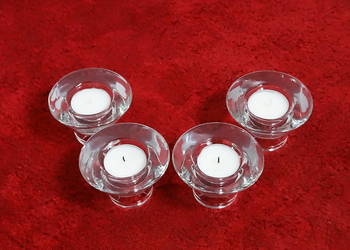 Eleganckie, minimalistyczne świeczniki ze szkła - 4 szt.