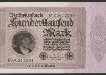 NIEMCY 100000 MAREK 1923 - STAN BANKOWY UNC