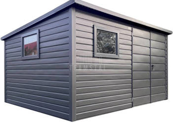 Schowek domek ogrodowy 4x3 m brama dwuskrzydłowa 2 x okno rynna TS1190