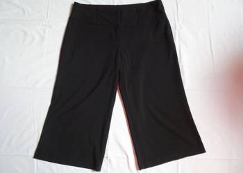 Czarne eleganckie spodnie 3/4 damskie 44