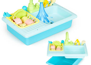 Zlew zlewozmywak z kranem napełniany wodą 12 akcesoriów zabawka dla dzieci