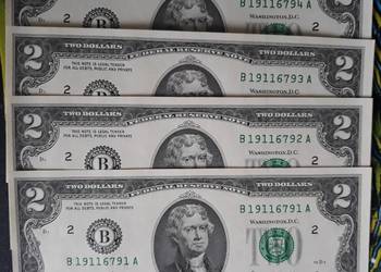4 x 2 Dolary USA 2017 r.-kolejne numery-mennicze 4 x 2 Dolary USA 2017 r.-kolejne numery-mennicze
