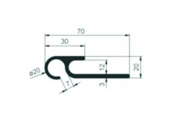 Profil 20x70x3300 do zaczepiania aluminiowy