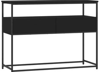 Stolik konsolowy czarny 100x40x75 cm materiał drewnopochodny WM-834150
