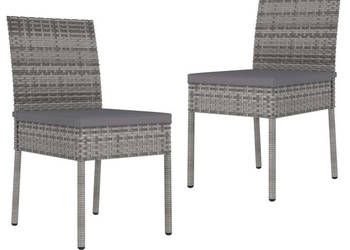 Krzesła ogrodowe 2 szt. polirattan szare WM-315108