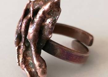 Unikatowy pierścionek z miedzi - Jarmark Dominikański (przełom lat 60/70).