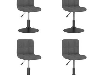 Obrotowe krzesła stołowe 4 szt. ciemnoszare obite aksamitem WM-3087482