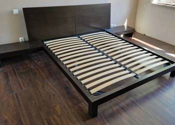 Łóżko 160 x 200 + stoliki nocne + stelaż (wenge).