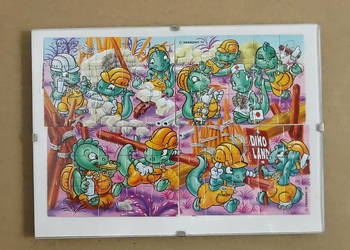 Rarytas 1995! Puzzle Kinder Ferrero Dinozaury Budowlańcy / Dino Bauarbeiter