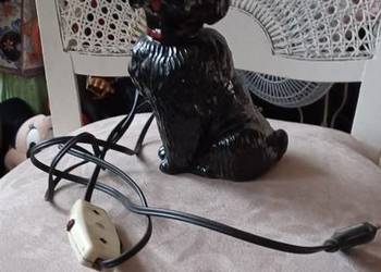 PUDEL CERAMICZNY 20CM WYS BYL LAMPKĄ TERAZ W OCZACH SĄ DZIURKI PO DIODACH