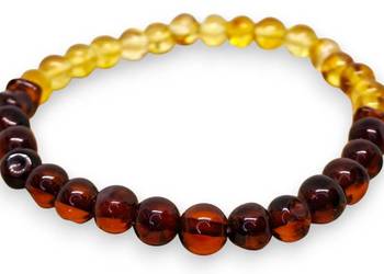 Bransoletka z bursztynu, BURSZTYN bałtycki barok koniak, cytryna #906