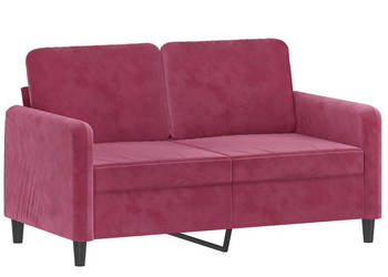 Sofa 2-osobowa winna czerwień 120 cm tapicerowana aksamitem WM-359436