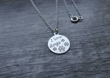 Srebrny naszyjnik I LOVE DOGS Srebro 925