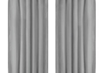 Zasłony z mikrosatyny z pętelkami 2 szt. 140x175 cm szare WM-132213