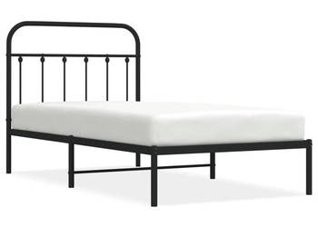 Łóżko Metalowe Czarne Rama Łóżka Ze Stelażem 100x190 cm WM-352572