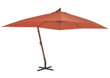 Wiszący parasol z drewnianym słupkiem 400x300 cm terakotowy WM-44494