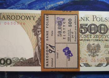 PACZKA 100 x 500 złotych 1982 s. CS UNC