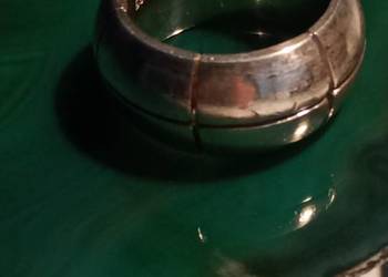 Pierścionek, obrączka srebrna, artystyczna