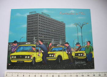 Fiat 125p TAXI pocztówka