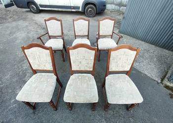 Krzesła drewniane – komplet 6 sztuk, klasyczny styl,drewno bukowe