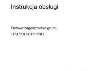 HONDA zagęszczarka TPD 110, HTP 110 INSTRUKCJA DTR