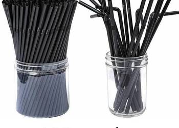 Słomki plastikowe do picia wielokrotnego użytku | 100 sztuk