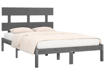 Rama łóżka szara lite drewno 200 x 200 cm WM-3104695