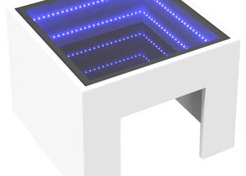 Stolik kawowy z LED Infinity biały 40x40x30 cm WM-847595