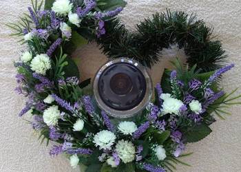 Kompozycja na Cmentarz dla Ukochanej Osoby w kształcie SERCA Wianek Stroik