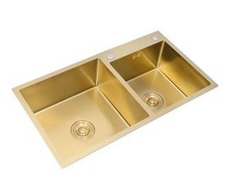 Zlew dwukomorowy złoty 75x40 Gold /2c