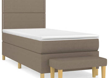 Łóżko kontynentalne z materacem taupe tkanina 90x190 cm WM-3137041