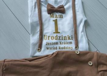 Karmelowy komplet Mam 1 Urodzinki jestem królem