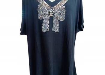 Ekskluzywna tunika PLUS SIZE z kokardą z cyrkonii viskoza, biust-136CM