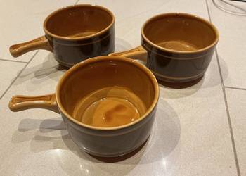 Miseczki Ceramiczne z Uchwytem Kokliki 3 szt Sygnowane