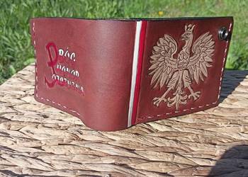 Patriotyczny z godłem ,orzel Bóg honor ojczyzna portfel męski skórzany