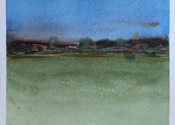 Akwarela Oryginał | Pejzaż Abstrakcyjny Nowoczesny 19x26 cm