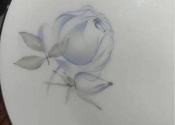 Rosenthal. Germany. Blue Rose. Syg. 1979 r.  Srebro na krawędziach.  Porcel